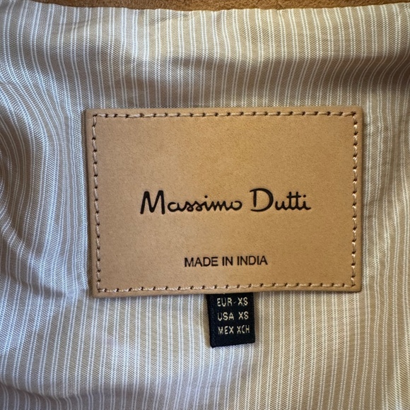 MASSIMO DUTTI Camel Suede Leather Jacket in Moto Style - Picture 5 of 6